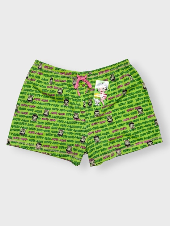 Betty Boop Pants - Vintage NWT Y2K AOP Betty Boop Lounge Boxer Shorts, Elastic Waist 2005 Cartoon